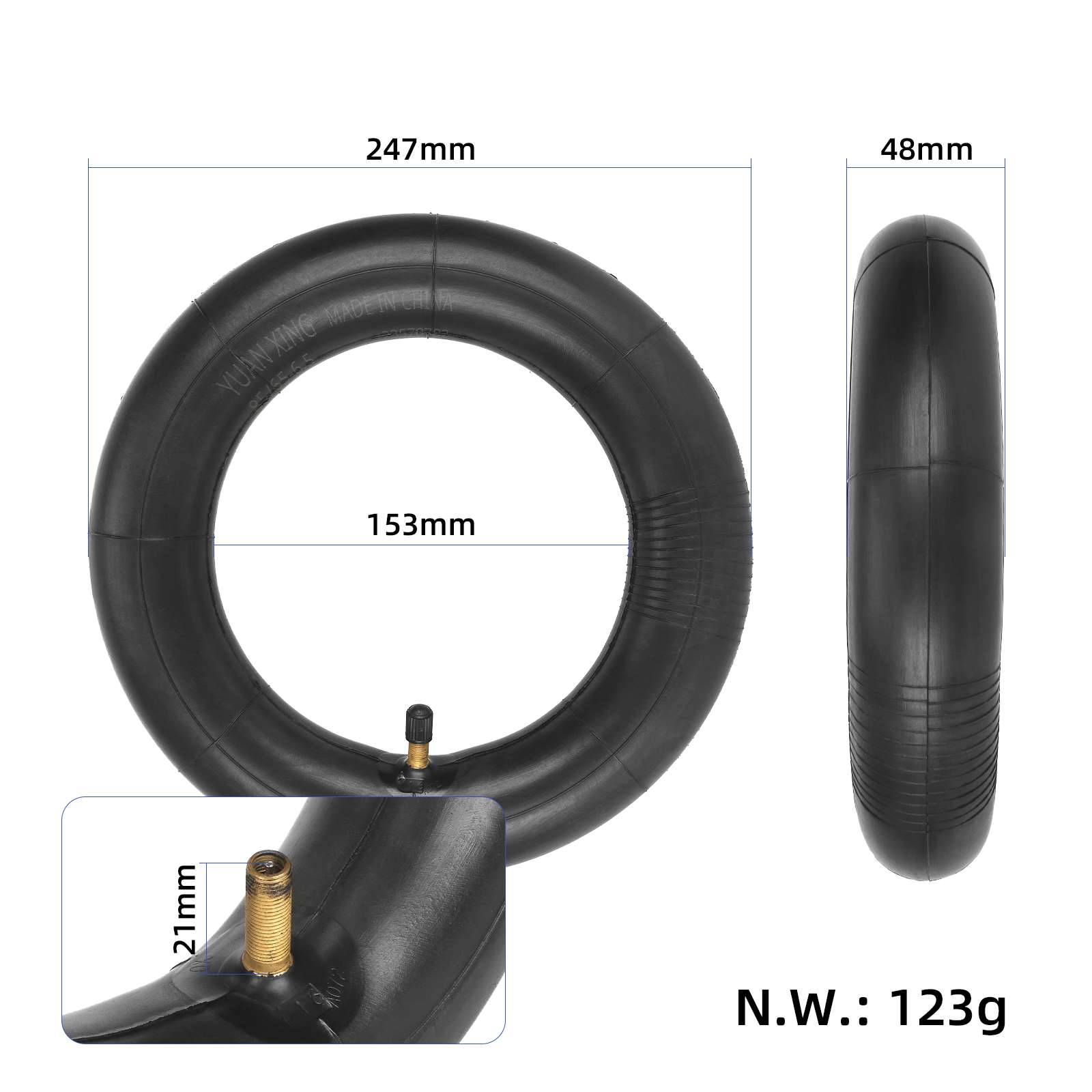 კამერა - 85/65-6.5 (10×3.3, Ø255×85 mm) - Yuanxing 0° [091}