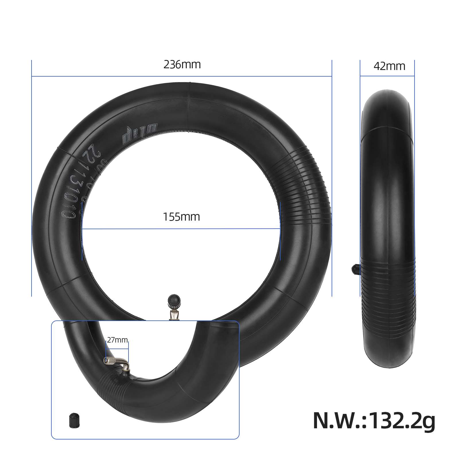 კამერა - [60/70-6.5], 10x2.5, Ø250x60 mm - 90 გრადუსი - Ninebot G-series [107-d}