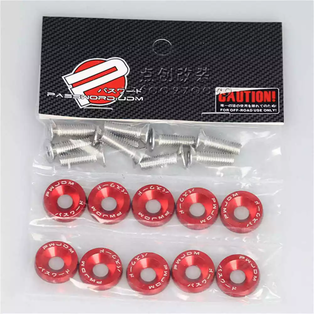 დეკორატიული M6 ზომის საყელური - წითელი - 1 ცალი [492]