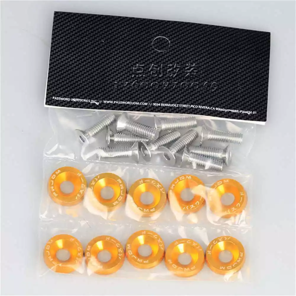 დეკორატიული M6 ზომის საყელური - ყვითელი - 1 ცალი [496]